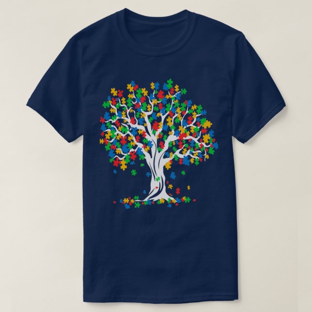 T-shirt Arbre de Sensibilisation sur l'autisme de vie Mois (Design devant)