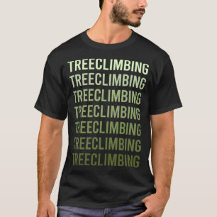 T-shirt Arbre de texte vert Escalade grimpeur