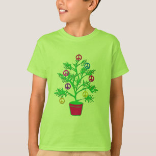 T-shirt Arbre de vacances d'arbre de paix avec des