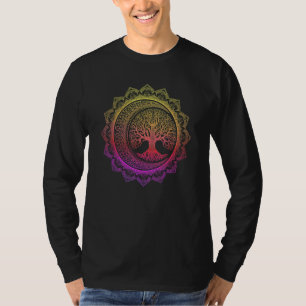 T-shirt Arbre de Vie Croissant Phases de Lune Floral Manda
