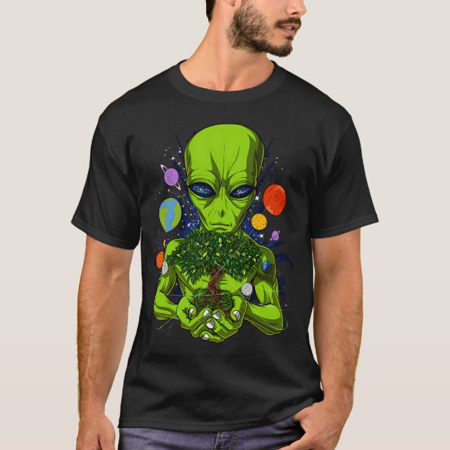 T-shirt Arbre de vie d'aliens de l'espace (Devant)