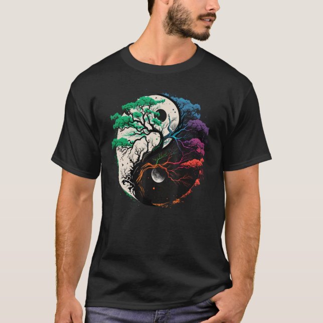 T-shirt Arbre de vie de Yin Yang (Devant)