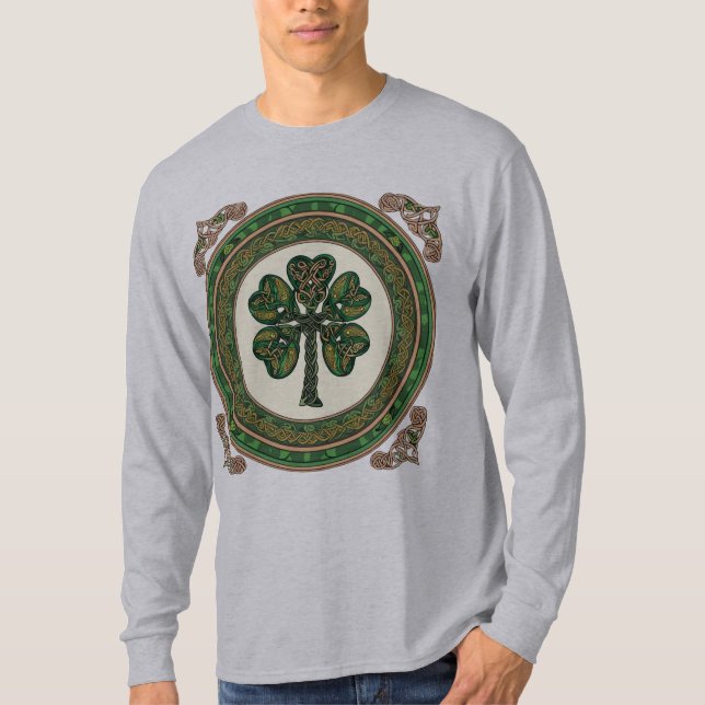 T-shirt Arbre de vie des Shamrocks celtes - Saint Patrick' (Devant)
