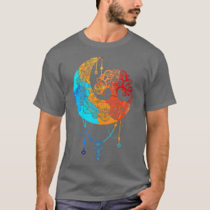 T-shirt Arbre de vie Mandala Moon Chakra Yoga Méditation M