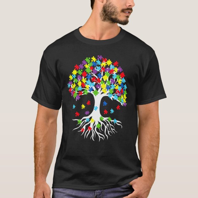 T-shirt arbre de vie Mois de sensibilisation à l'a (Devant)