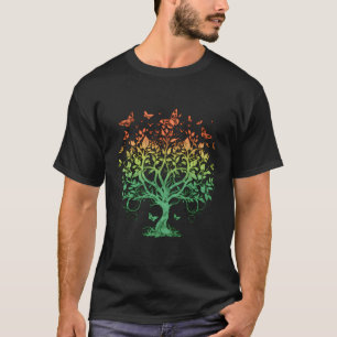 T-shirt Arbre De Vie Papillon Nature Lover Conservation F