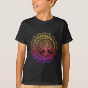 T-shirt Arbre de Vie Phases de Lune Croissante Mandala Flo