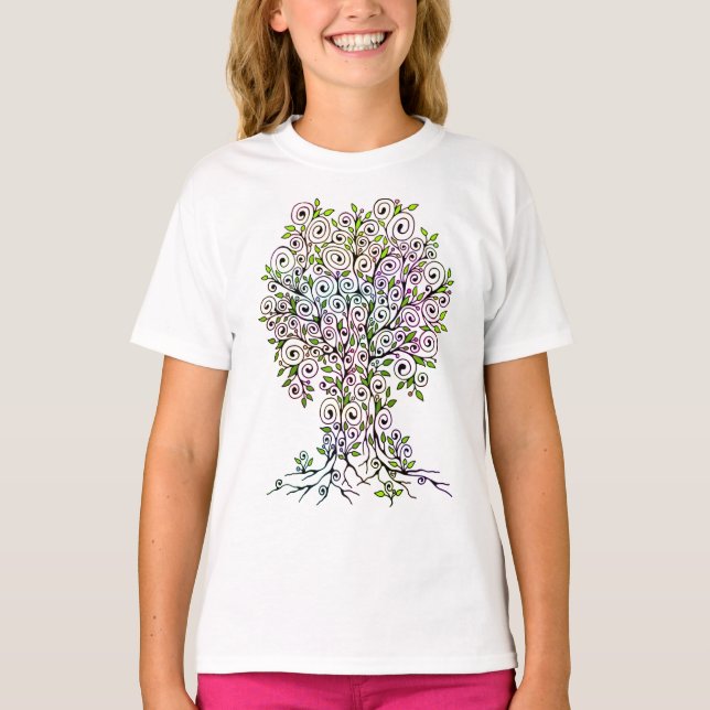 T-shirt Arbre De Vie - Spirales Fruits Feuille 1 (Devant)