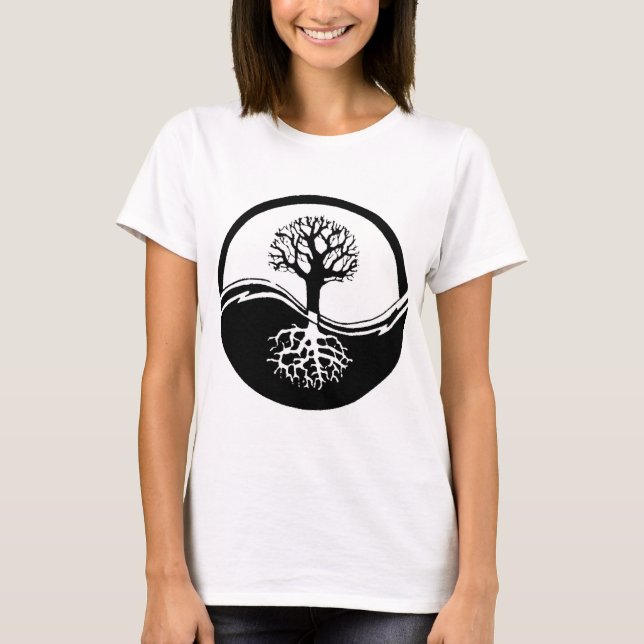 T-shirt Arbre de Yin et de yang de la vie (Devant)