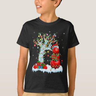 T-shirt Arbre d'éclairage de Noël Bonhomme de neige drôle