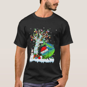 T-shirt Arbre d'éclairage de Noël chapeau Mahi Mahi Poisso
