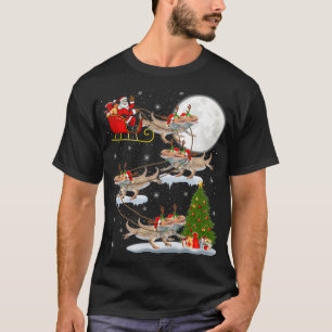 T-shirt Arbre d'éclairage de Noël Père Noël équitation Dra