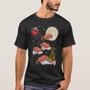 T-shirt Arbre d'éclairage de Noël Santa à cheval Armadillo
