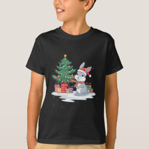 T-shirt Arbre d'éclairage Noël Lapin Lapin Lapin Lapin Lap