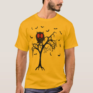 T-shirt Arbre d'horreur avec Halloween de hibou