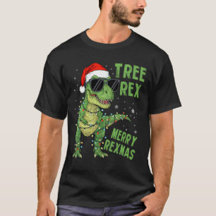 T-shirt Arbre drôle Rex Noël Dinosaure Chapeau de Père Noë