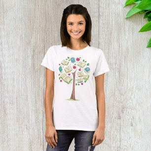 T-shirt Arbre éducatif de connaissances avec des livres