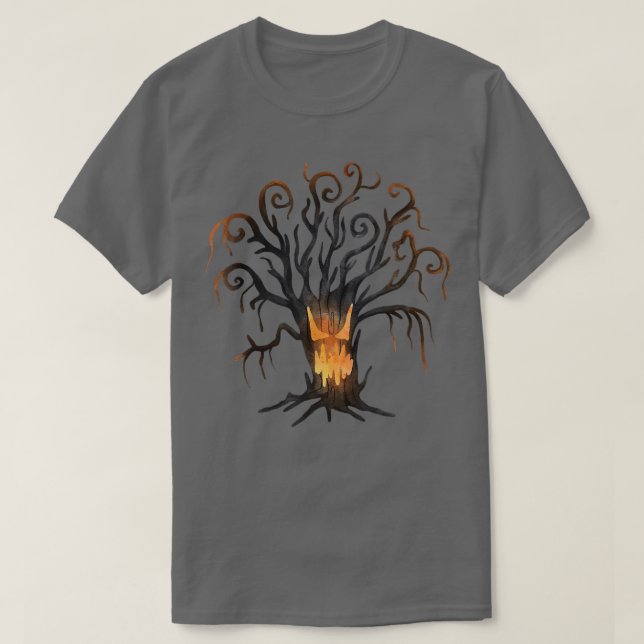 T-shirt arbre effrayant forêt hantée drôle Halloween  (Design devant)