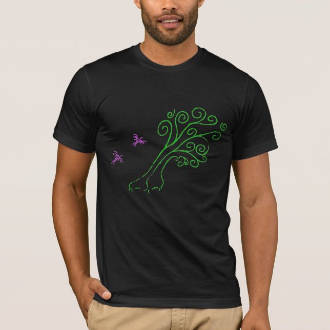 T-shirt Arbre et oiseaux artistiques (Devant)