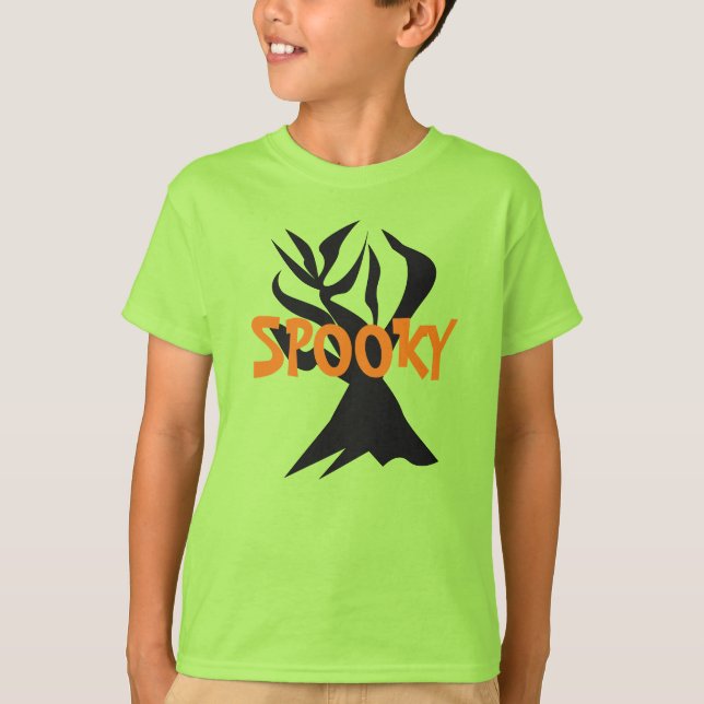 T-shirt Arbre Fantomatique Minimaliste Halloween (Devant)