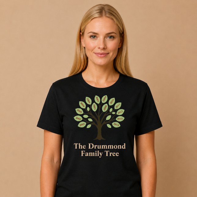 T-shirt Arbre généalogique avec années de naissance (Créateur téléchargé)