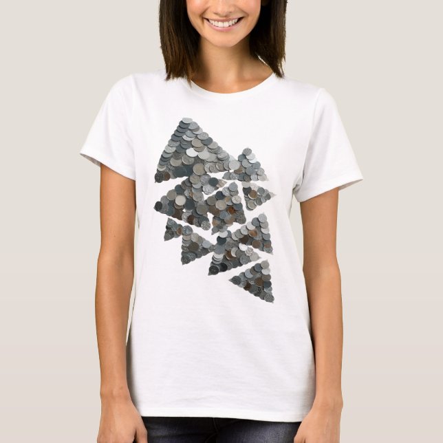 T-shirt Arbre Gris Vibrant Dessin Sur Mesure (Devant)