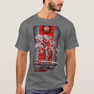 T-shirt Arbre japonais en fleurs de cerisier Samurai Katan