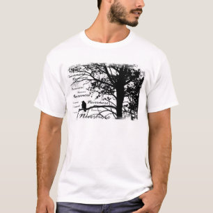 T-shirt Arbre noir et de blanc plus jamais de Raven de