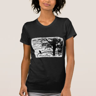 T-shirt Arbre noir et de blanc plus jamais de Raven de