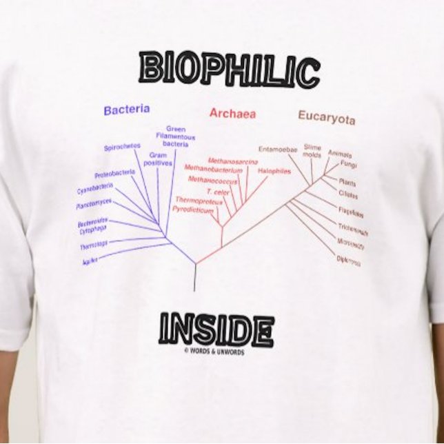 T-shirt Arbre Phylogénétique Biophile À L'Intérieur De La  (Let your wry evolutionary biology side shine with this "Biophilic Inside" tee!)