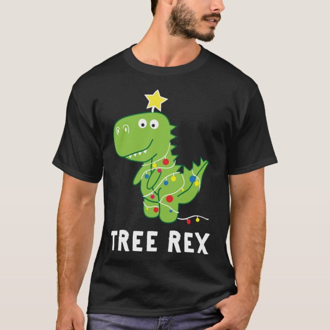 T-shirt Arbre Rex. Animal Pun Dinosaur Dinosaur Noël Paja (Devant)