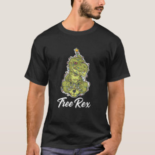 T-shirt Arbre Rex Arbre de Noël Dinosaure Père Noël Xmas D