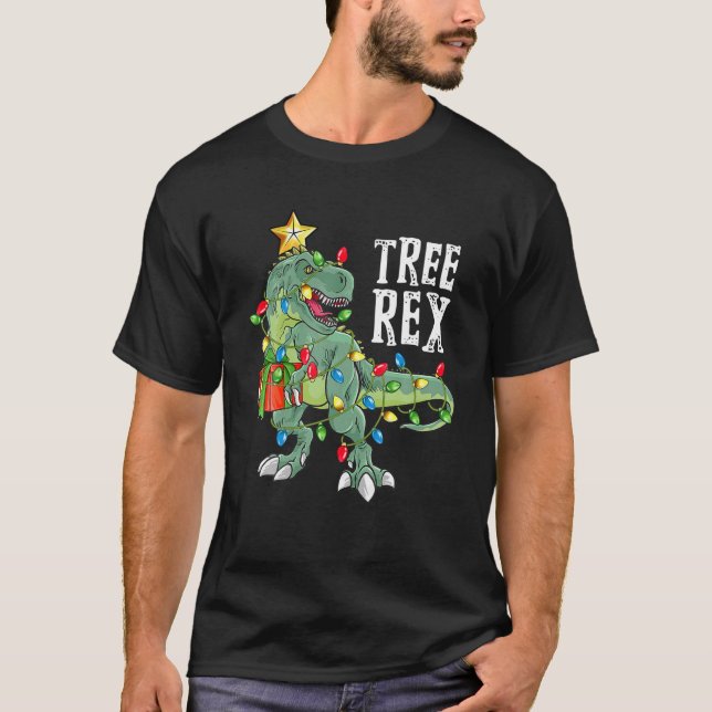 T-shirt Arbre Rex Noël Tee Dinosaur Cadeau De Noël Pour En (Devant)