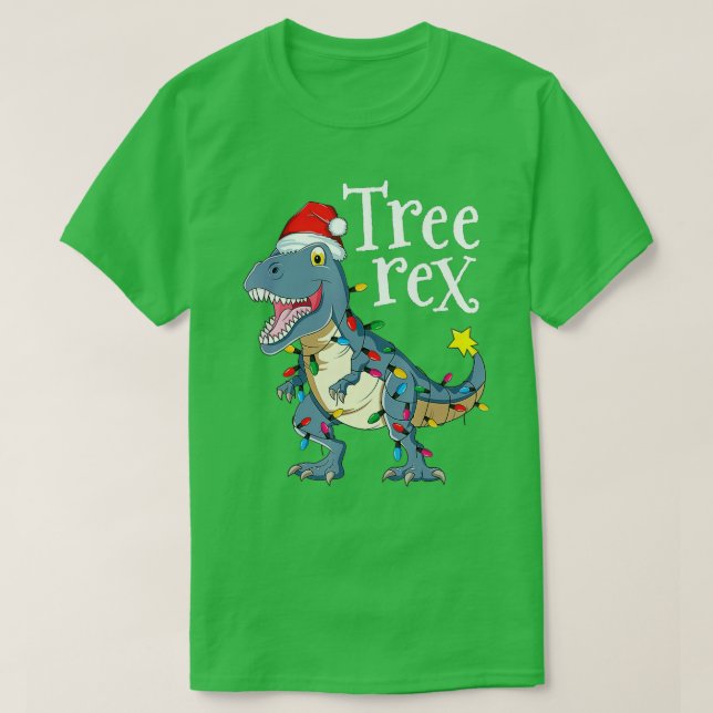 T-shirt Arbre Rex Pajamas de Noël Garçons Enfants TRex Din (Design devant)