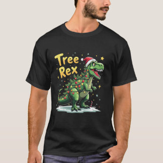 T-shirt Arbre Rex T Rex Lumières de Noël Ornements