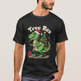 T-shirt Arbre Rex T Rex Lumières de Noël Ornements