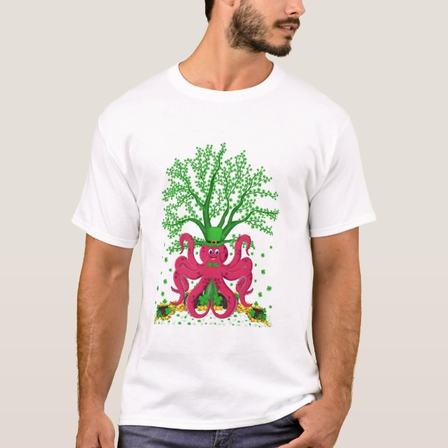 T-shirt Arbre shamrock Leprechaun (Devant)