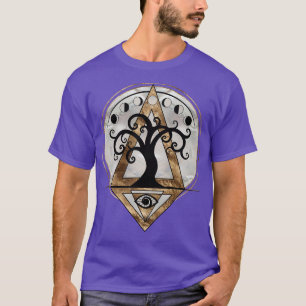 T-shirt Arbre spirale doré Géométrie sacrée