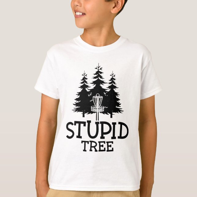 T-shirt Arbre stupide Disc Golf Drôle Frisbee Golf Tee  (Devant)