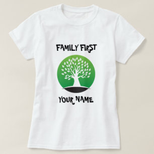 T-shirt Arbre vert de réunion de famille personnalisable