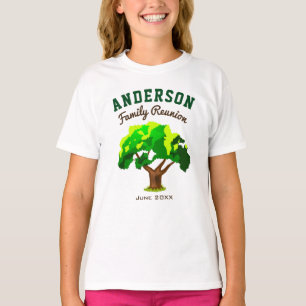 T-shirt Arbre vert Nom personnalisé Famille Réunion