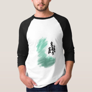 T-shirt Arbre vert scandinave art simple menthe moderne