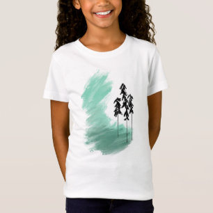 T-Shirt Arbre vert scandinave art simple menthe moderne