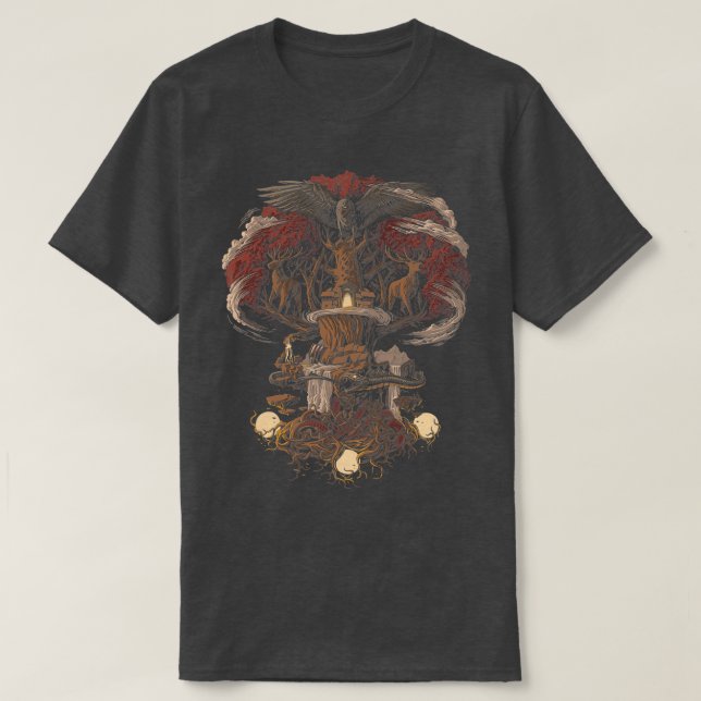 T-shirt Arbre viking nordique de vie Yggdrasil Pagan Norse (Design devant)