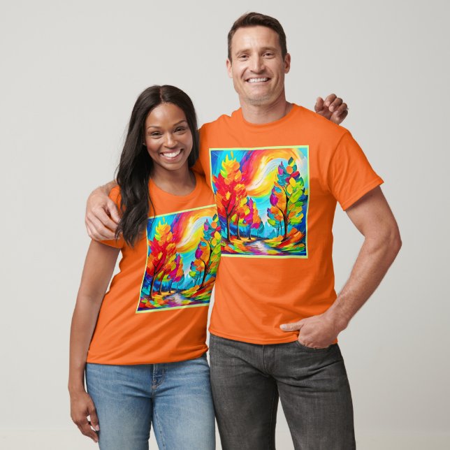 T-shirt Arbres arc-en-ciel : Forêt vive (Unisexe)