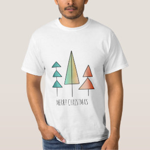 T-shirt arbres arc-en-ciel modernes du milieu du siècle ro