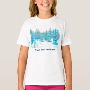 T-shirt Arbres bleus neigeux