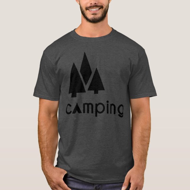 T-shirt arbres de camping famille (Devant)