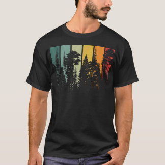 T-shirt Arbres de la forêt vintage à l'extérieur de la nat