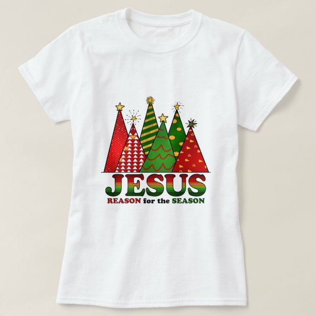 T-shirt Arbres de Noël de Jésus (Design devant)
